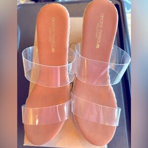 Andre Assous Clear Strap Bella Slide Sandals